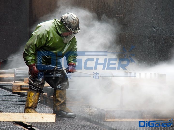 超高壓清洗機(jī)作業(yè)現(xiàn)場